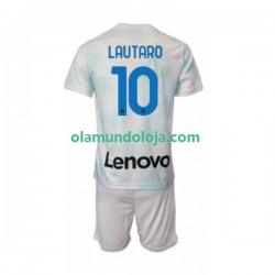 Camisola Inter de Milão Lautaro Martinez 10 Criança Equipamento Segundo 2022-2023 Manga Curta